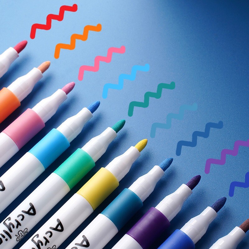 80-12 värvi akrüül marker kivimaaling kivi grafiti värvi pliiatsid Keraamiline klaas manga kunstikooli markerid tarvikud kirjatarbed