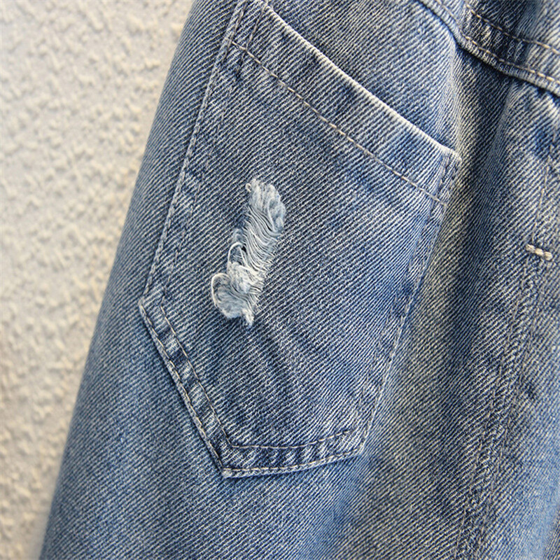 Băieți de primăvară și toamnă 2024, la modă, casual, respirabil, elastic, cu imprimeu alb, blugi și pantaloni