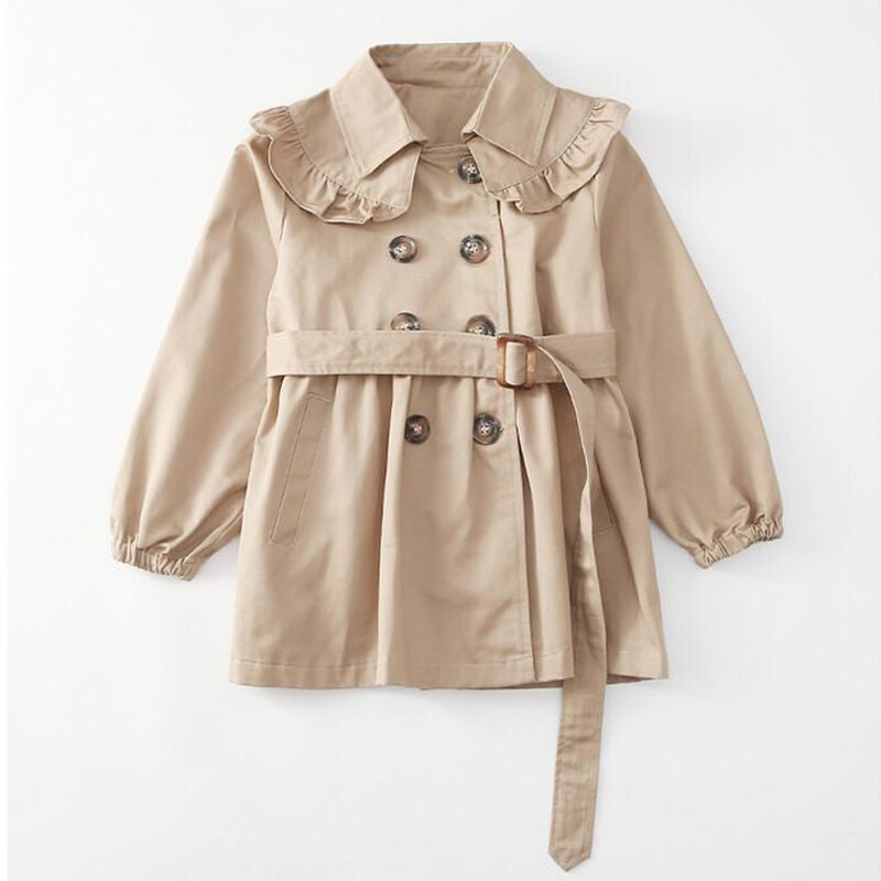 Proljetni dugi kaput za djevojčice Modna vjetrovka u engleskom stilu Jakna 3-12 Y Jesenski kaput za djevojčice Nova dječja ležerna odjeća
