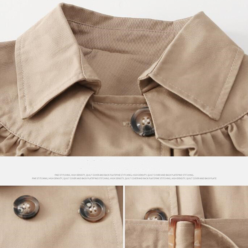 Proljetni dugi kaput za djevojčice Modna vjetrovka u engleskom stilu Jakna 3-12 Y Jesenski kaput za djevojčice Nova dječja ležerna odjeća