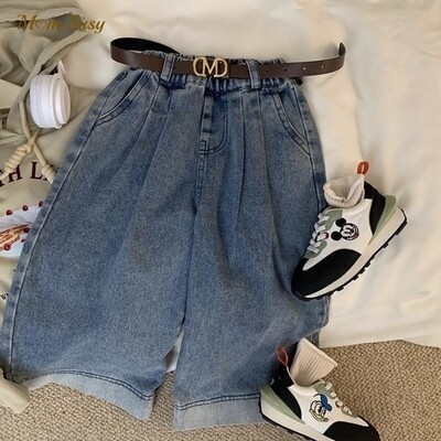 Moda pentru bebeluș fetiță băiat pantaloni largi din denim, primăvară, toamnă, copil mic, pantaloni largi, jean, haine pentru bebeluși 1-10 ani