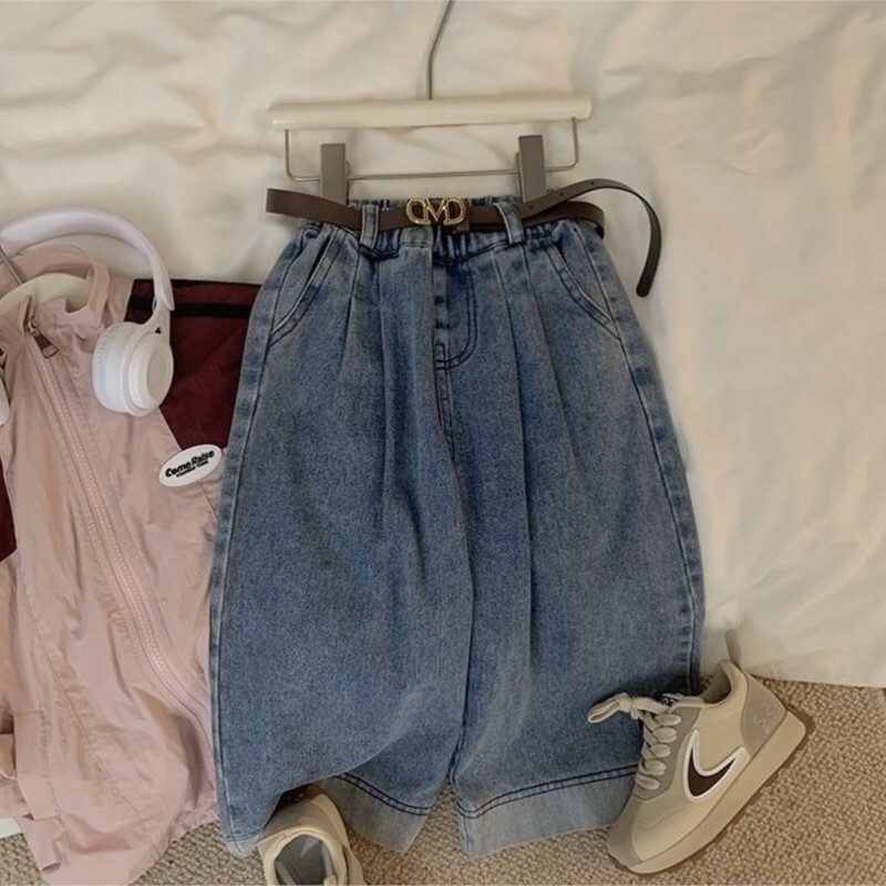 Mood Beebi Tüdruk Poiss Laiad Jalad Teksapüksid Kevad Sügis Imikud Väikelapsed Lapsed Avarad teksapüksid Beebiriided 1-10Y