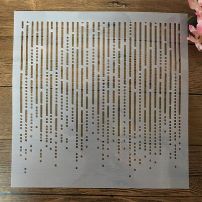 30*30 cm točkasta linija Rainy DIY Šablone za slojeve Zidne slike Spomenar Bojanje Album za utiskivanje Ukrasni predložak