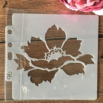 9 τεμ./Σετ 14*13 cm Flowers DIY Layering Στένσιλ τοίχου Ζωγραφική Λεύκωμα χρωματισμού Ανάγλυφο άλμπουμ Πρότυπο διακοσμητικής κάρτας