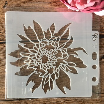 9 τεμ./Σετ 14*13 cm Flowers DIY Layering Στένσιλ τοίχου Ζωγραφική Λεύκωμα χρωματισμού Ανάγλυφο άλμπουμ Πρότυπο διακοσμητικής κάρτας