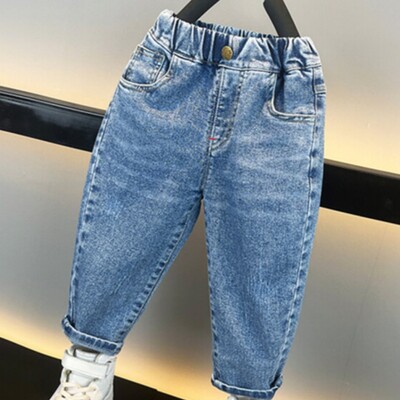 Poiste Jean Püksid Pikad Püksid Puuvillane 2024 Laos kevad Sügis Beebi Püksid Teismelised Välisriided Kvaliteetne Laste Clo