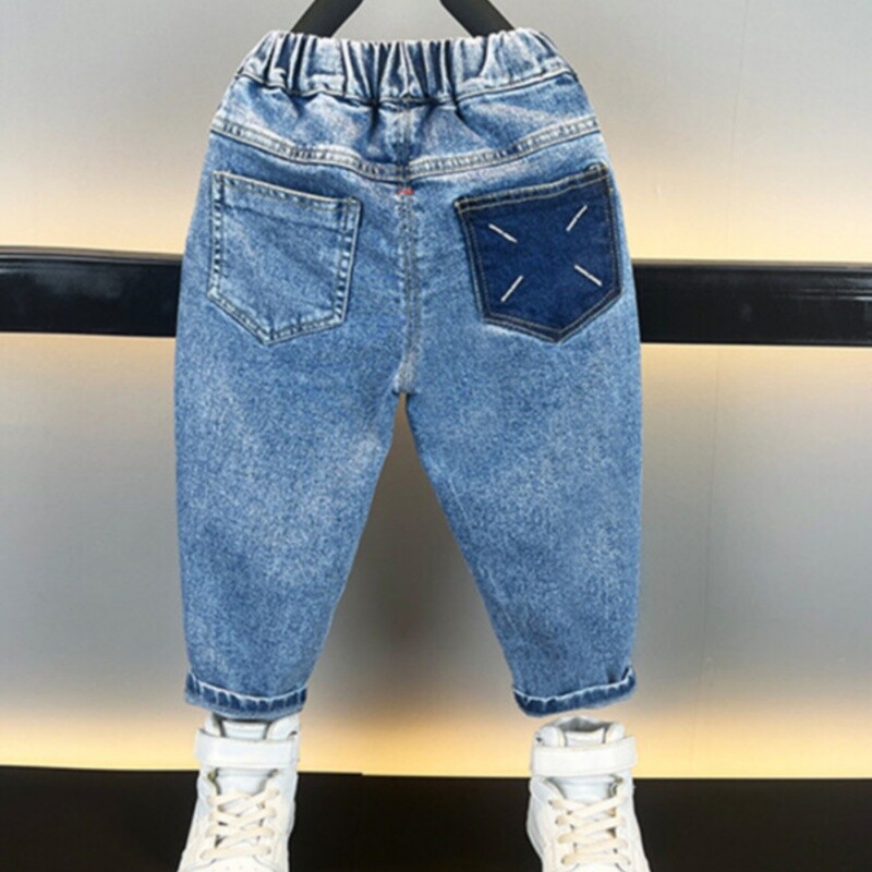 Poiste Jean Püksid Pikad Püksid Puuvillane 2024 Laos kevad Sügis Beebi Püksid Teismelised Välisriided Kvaliteetne Laste Clo