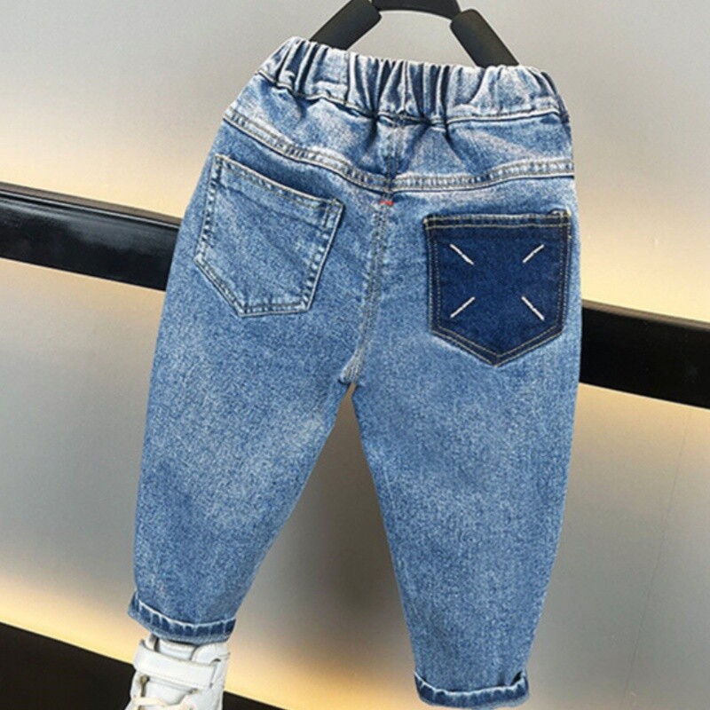 Poiste Jean Püksid Pikad Püksid Puuvillane 2024 Laos kevad Sügis Beebi Püksid Teismelised Välisriided Kvaliteetne Laste Clo