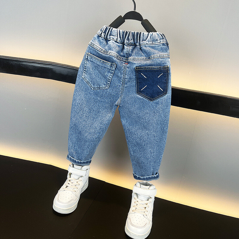 Poiste Jean Püksid Pikad Püksid Puuvillane 2024 Laos kevad Sügis Beebi Püksid Teismelised Välisriided Kvaliteetne Laste Clo