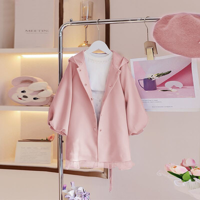 Vjetrobranski kaput za djevojčice Kaput Jakna Gornja odjeća 2024 Na zalihama Proljeće Jesen Pamuk Školska odjeća na otvorenom Tinejdžeri Dječja odjeća