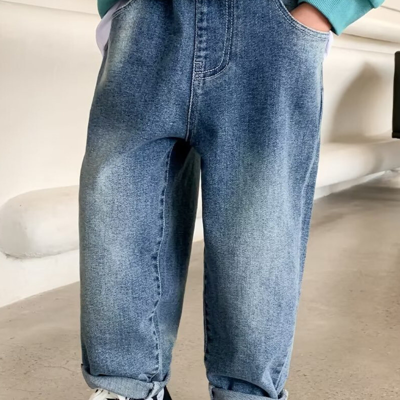 Ravne traperice za dječake Proljeće i jesen Nove dječje srednje do velike ljetne tanke hlače Hlače za dječake Trendy Brand