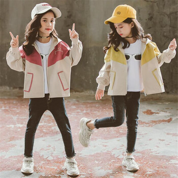 Kids Girl Windbreaker 2023 Spring Hooded Patchwork Αδιάβροχα βρεφικά μπουφάν για κορίτσια Παιδικό κοριτσίστικο παλτό Παιδικά εξωτερικά ενδύματα 3-12 ετών