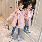 Jachete pentru fete Îmbrăcăminte împotriva vântului Bumbac 2023 Roz Primăvară Toamnă Înaltă calitate Copii Îmbrăcăminte pentru copii rezistentă la vânt