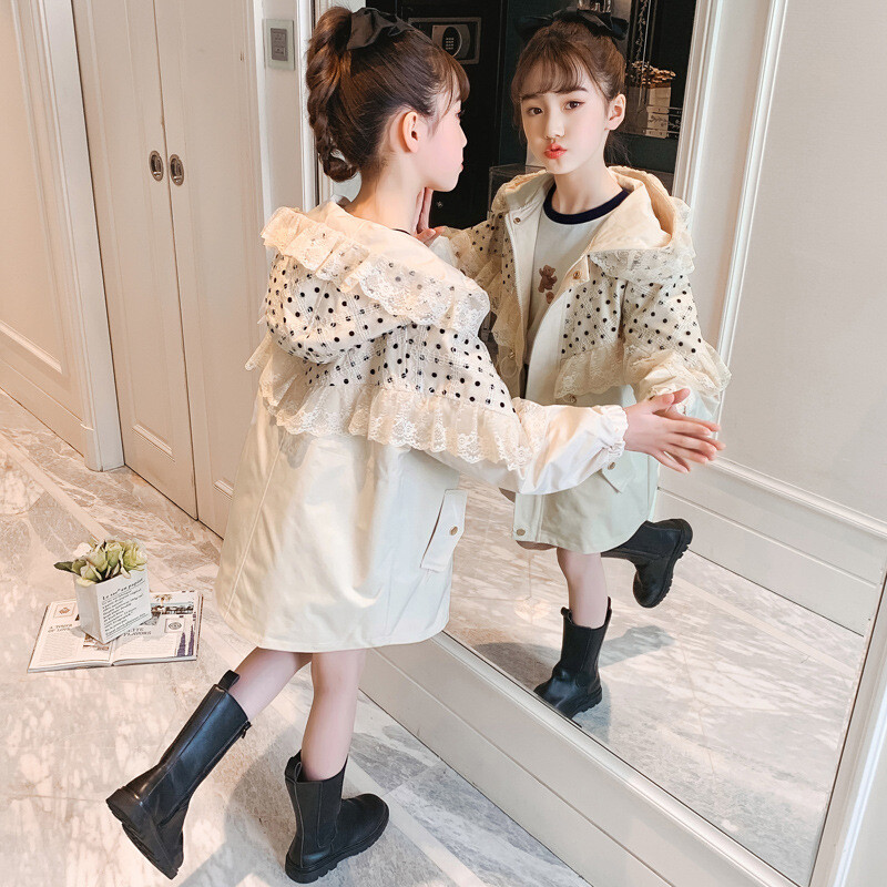 Jachete pentru fete Îmbrăcăminte împotriva vântului Bumbac 2023 Roz Primăvară Toamnă Înaltă calitate Copii Îmbrăcăminte pentru copii rezistentă la vânt