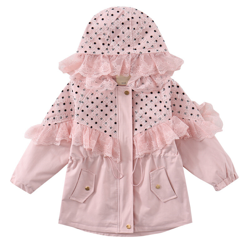Jachete pentru fete Îmbrăcăminte împotriva vântului Bumbac 2023 Roz Primăvară Toamnă Înaltă calitate Copii Îmbrăcăminte pentru copii rezistentă la vânt