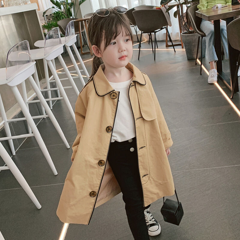 Jachete pentru fete Îmbrăcăminte împotriva vântului Bumbac 2023 Elegantă, primăvară, toamnă, de înaltă calitate, îmbrăcăminte pentru copii, rezistentă la vânt