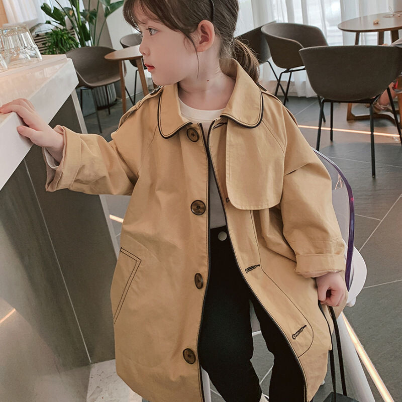 Jachete pentru fete Îmbrăcăminte împotriva vântului Bumbac 2023 Elegantă, primăvară, toamnă, de înaltă calitate, îmbrăcăminte pentru copii, rezistentă la vânt