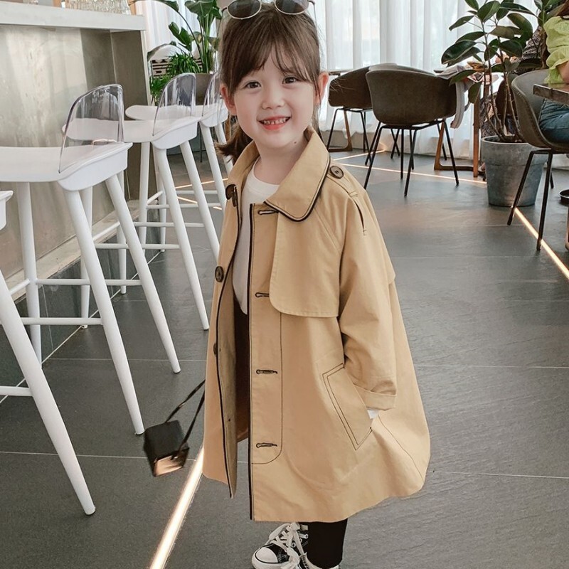 Jachete pentru fete Îmbrăcăminte împotriva vântului Bumbac 2023 Elegantă, primăvară, toamnă, de înaltă calitate, îmbrăcăminte pentru copii, rezistentă la vânt