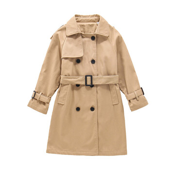 4-13 Y Teen Girls Long Trench Coats New Fashion England Style Windbreaker Jacket για κορίτσια Ανοιξιάτικα φθινοπωρινά παιδικά ρούχα