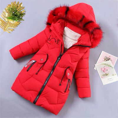Παιδικό κοριτσίστικο βαμβακερό μπουφάν Χειμερινό μπουφάν για κορίτσια Παλτό μωρό με ζεστή κουκούλα Πανωφόρι για κορίτσια Ρούχα Παιδικά Soild Down Παλτό