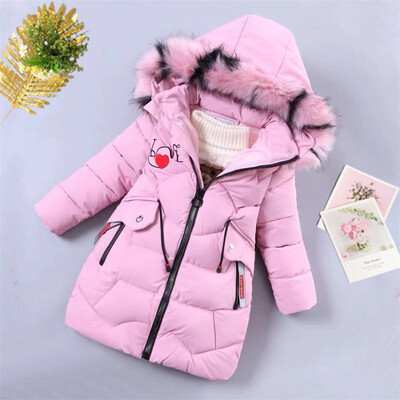 Παιδικό κοριτσίστικο βαμβακερό μπουφάν Χειμερινό μπουφάν για κορίτσια Παλτό μωρό με ζεστή κουκούλα Πανωφόρι για κορίτσια Ρούχα Παιδικά Soild Down Παλτό
