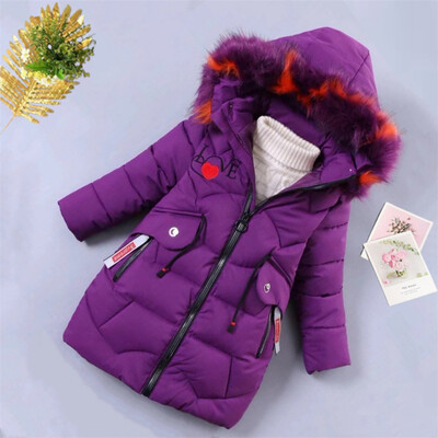 Παιδικό κοριτσίστικο βαμβακερό μπουφάν Χειμερινό μπουφάν για κορίτσια Παλτό μωρό με ζεστή κουκούλα Πανωφόρι για κορίτσια Ρούχα Παιδικά Soild Down Παλτό