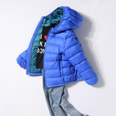 Kvaliteetsed laste talvemantlid jakidUued ülikerged kapuutsiga poistele, tüdrukutele, kaasaskantavad tuulekindlad puhvis parkad