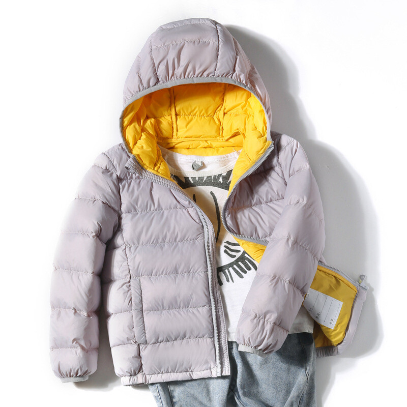 Kvaliteetsed laste talvemantlid jakidUued ülikerged kapuutsiga poistele, tüdrukutele, kaasaskantavad tuulekindlad puhvis parkad