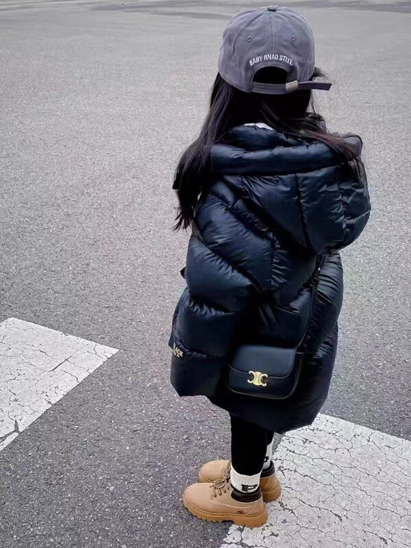 Детско черно злато, детско пухено яке със средна дължина, удебелено хлебно яке, памучно яке за момчета и момичета, горнище, детско облекло