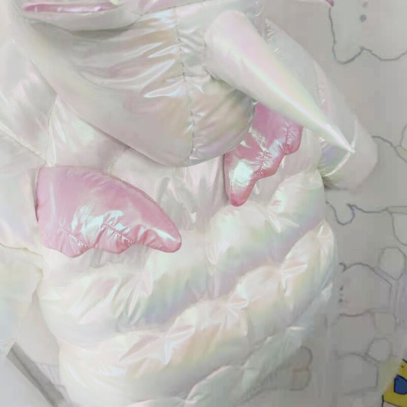 Zimska puhasta jakna za djevojčice, kaput, modni jednorog, sjajna vodootporna gornja odjeća za djecu 0-6 godina, dječja parka, snježno odijelo