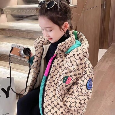 Talvejope poistele Tüdrukutele Keskmise pikkusega sulejope Must soe sametine paksendatud kapuutsiga mantel suur laste jope 2024