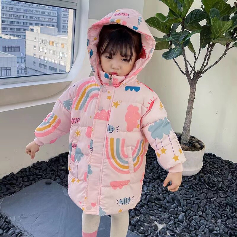 2024. aasta uued tüdrukud poiste sulejope Talvemantlid Lasteriided Kapuutsiga tuulejakk 2–7-aastastele lastele puuvillased soojad ülerõivad