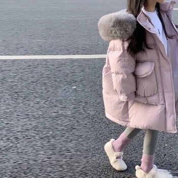 Girls Down Coat Jacket Cotton Windbreak Outwear 2023 Hairy Warm Thicken Velvet Winter Skiwear Plus Size Παιδικά ρούχα