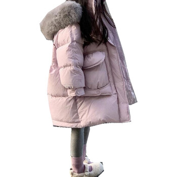 Girls Down Coat Jacket Cotton Windbreak Outwear 2023 Hairy Warm Thicken Velvet Winter Skiwear Plus Size Παιδικά ρούχα