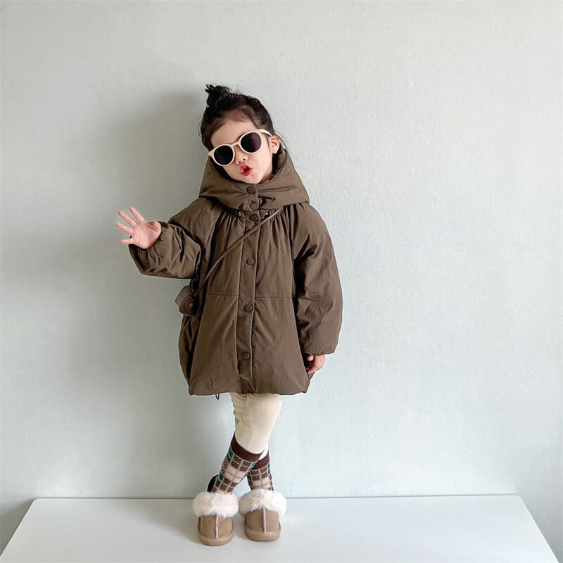 Tüdrukute jope Puuvillane talveriiete tuuletõke 2023 vabaaja soe pluss paks sametmantel Lasteriided