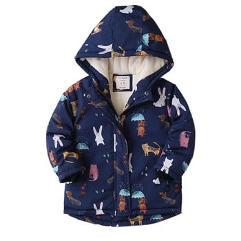 RAISE Autumn Winter Baby Girl Parkas Animal printed Αντιανεμικό Fleece Ζεστό παιδικό παλτό με εξωτερικά ενδύματα για νεαρά έφηβα Παιδικό κορίτσι