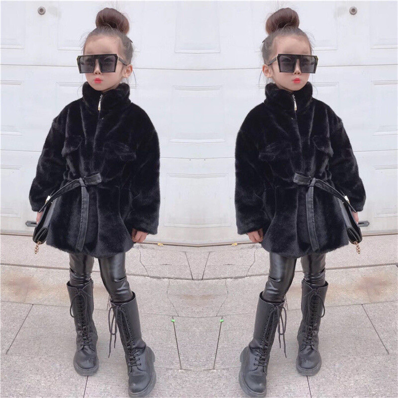 Jachetă pentru fete, iarnă din bumbac, 2023, drăguț, cald și blănuri groase, pardesiu, costum de zăpadă, îmbrăcăminte pentru copii