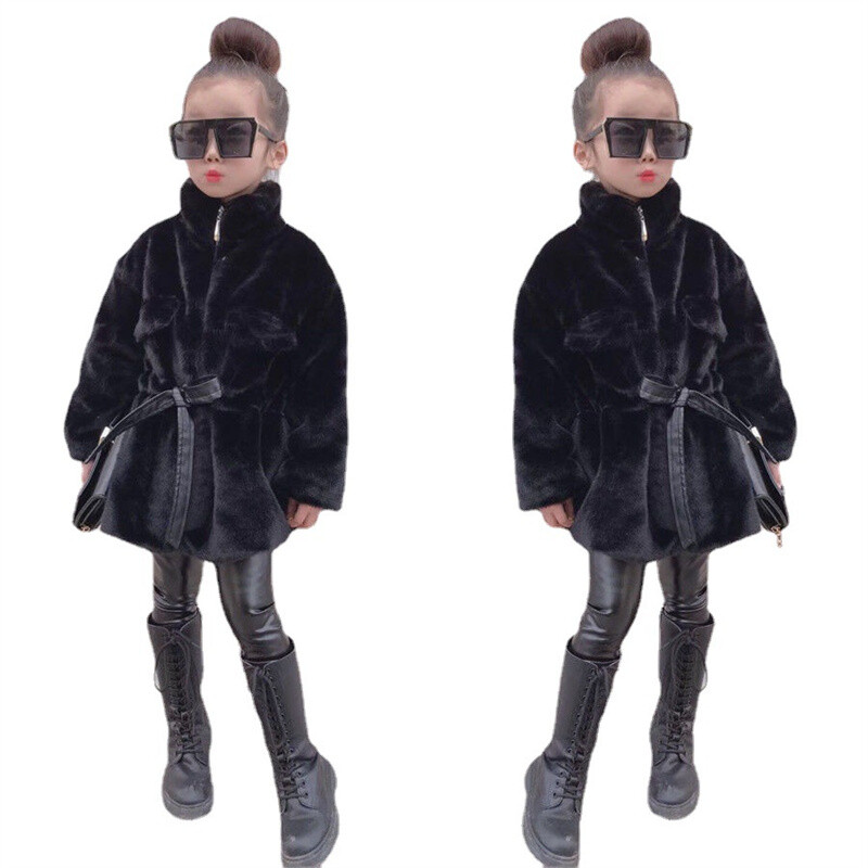 Jachetă pentru fete, iarnă din bumbac, 2023, drăguț, cald și blănuri groase, pardesiu, costum de zăpadă, îmbrăcăminte pentru copii