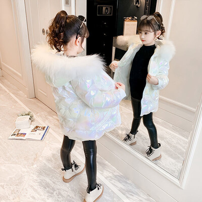 Jachetă de puf pentru fete, îmbrăcăminte din bumbac, pardesiu, 2022 roz, caldă, îngroșă, plus catifea, iarnă, respirabilă, îmbrăcăminte pentru copii