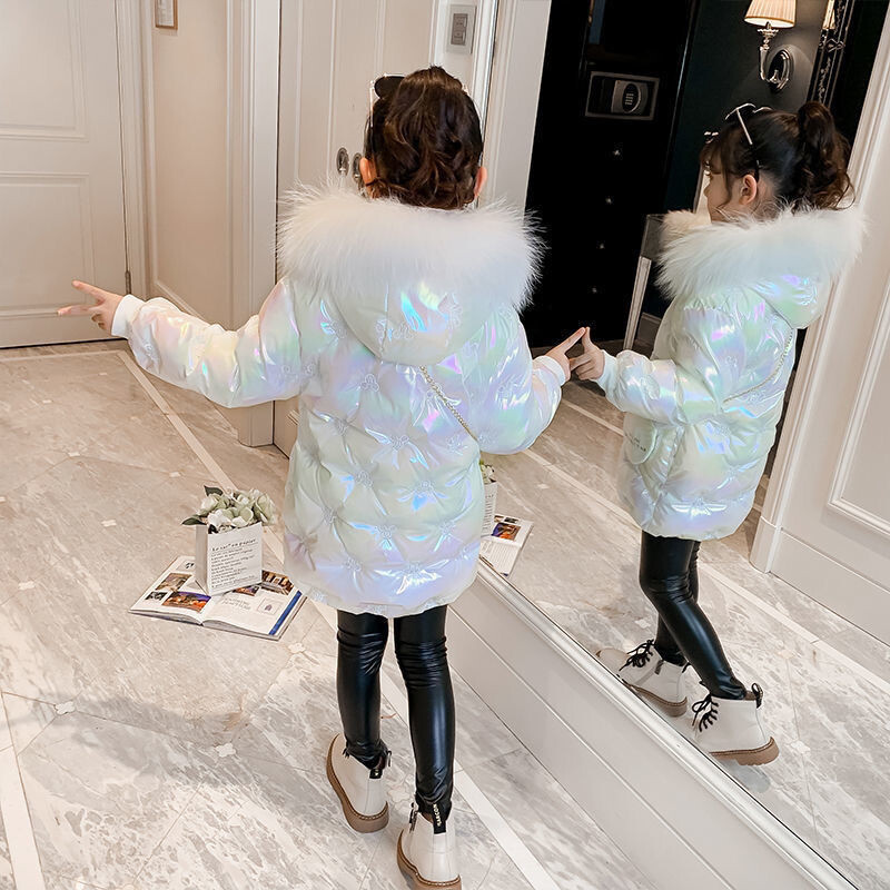 Jachetă de puf pentru fete, îmbrăcăminte din bumbac, pardesiu, 2022 roz, caldă, îngroșă, plus catifea, iarnă, respirabilă, îmbrăcăminte pentru copii