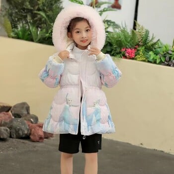 Girls Down Coat Jacket Cotton Outerwear Windbreak 2023 Elegant Thicken Velvet Χειμερινό ζεστό Snowsuit Παιδικά ρούχα