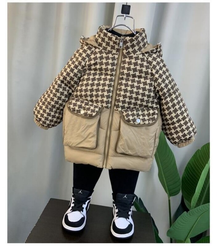 Talvejope poistele, tüdrukutele, keskmise pikkusega sulejope Uus paksendatud kapuutsiga mantel, suur laste jope 2–9 aastasele lapsele