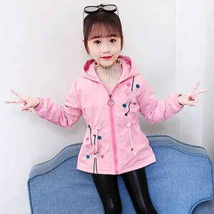 3, 4, 6, 8, 10, 12 години, детско яке, ново есенно палто с ветровка за момичета, горно облекло с качулка плюс кадифено топло зимно детско облекло
