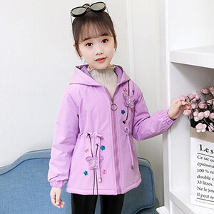 3, 4, 6, 8, 10, 12 години, детско яке, ново есенно палто с ветровка за момичета, горно облекло с качулка плюс кадифено топло зимно детско облекло
