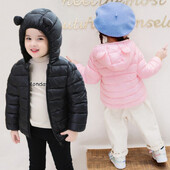 Armsad Kõrvad Kerged sulejoped Lapsed Poisid Tüdrukud Beebimantlid Sügistalvel Soojad Tõmblukuga Kapuutsiga ülerõivad Vabaajariided 1-5Y