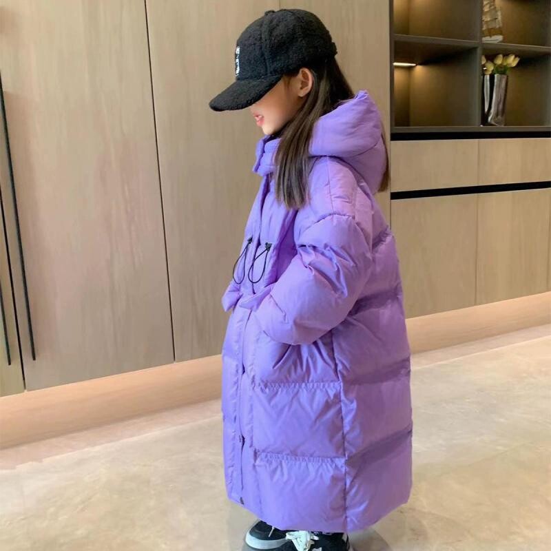 Lahtised talvejoped lastele Tüdrukutele ühevärvilised puuvillased polsterdatud soojad üleriided Teismeliste laste ülerõivad Tuulejoped parkad