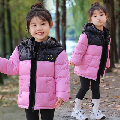 Poistele Talvise Soojad Joped Puuvillane Lasteriided Sügis Uus Parkmantel Tüdruk Paksud kombinesoonid Kapuutsiga lasteriided Ülerõivad