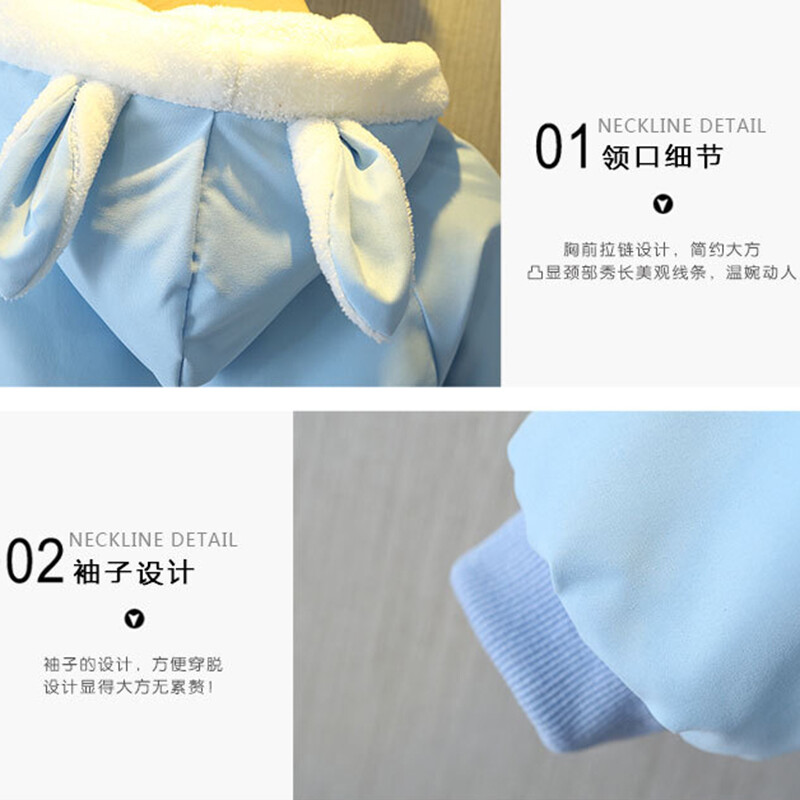 2 3 4 5 6 7 8 години Ново зимно яке за момичета плюс кадифено топло детско яке Ветровка с качулка Детско връхно облекло