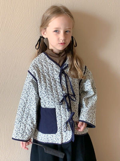 HoneyCherry Winter New Girls Vintage Μόδα ρούχα με βαμβακερά βαμβακερά λουλούδια παλτό με βαμβακερά επένδυση