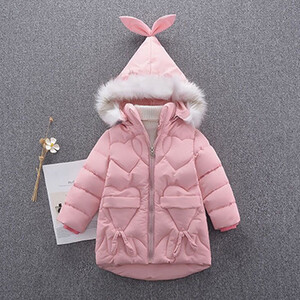 Νέα Χειμερινά Μπουφάν για Κορίτσια Παλτό Μόδα Μακριά Εξωτερικά Ενδύματα με Κουκούλα Παχύ Ζεστά Παιδικά Ρούχα 3 4 5 6 8 10 12 Έτος